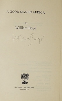 Boyd, William - A Good Man in Africa, first edition, signed by the author on title, original boards, 8vo, 1981., The author's first novel, winner of the Whitbread Book and Somerset Maugham awards.